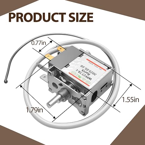 WR50X10085 Freezer Thermostat Replaces 1477823 AP4344994 PS2323338 EAP2323338 Compatible with GE Freezer, WPF27.7A-L Temperature Control Fits for Mini Fridge