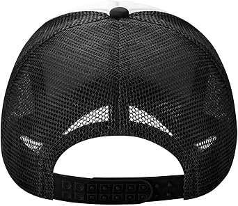 Hard While Working Trucker Hat - Snapback Hat,Baseball Cap for Men Women - Breathable Mesh,Adjustable Fit,Black