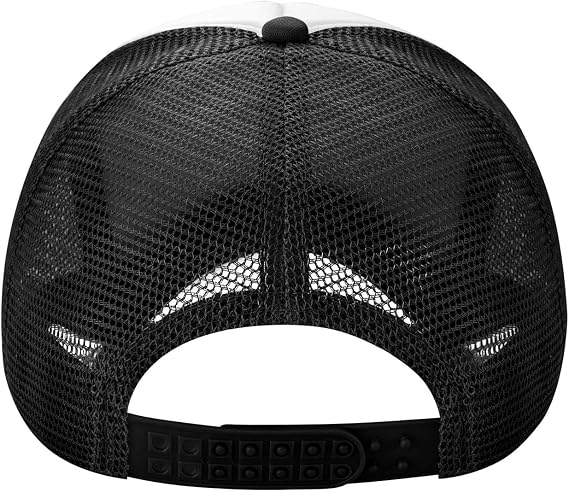 Hard While Working Trucker Hat - Snapback Hat,Baseball Cap for Men Women - Breathable Mesh,Adjustable Fit,Black