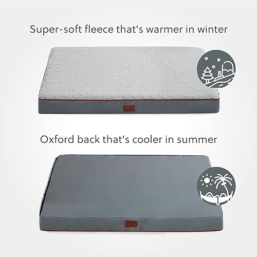 Miniatura 10 de Bedsure Camas medianas para perros medianos, camas ortopédicas para perros con funda extraíble lavable, tapete de espuma para mascotas de espuma