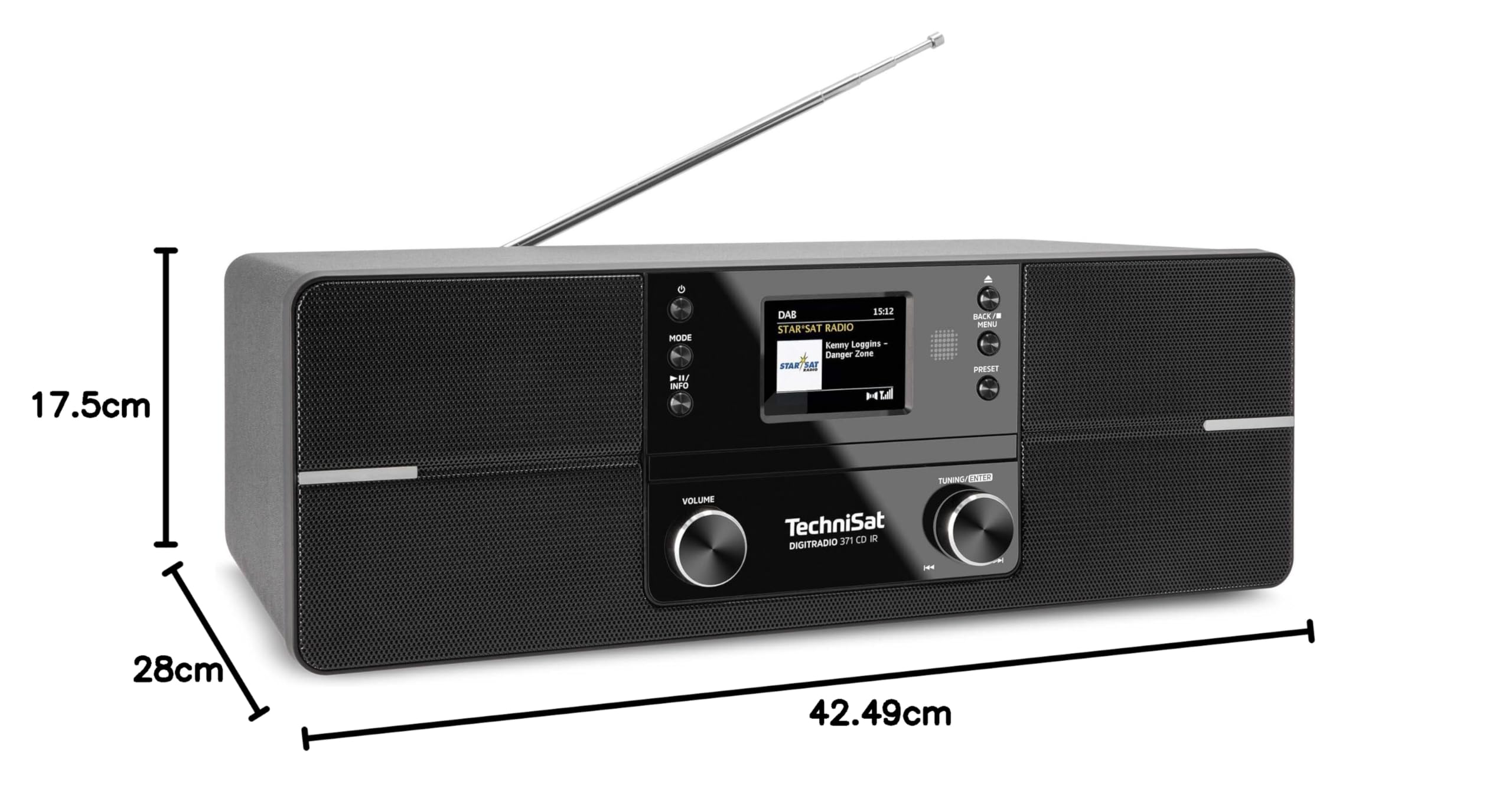 TechniSat DIGITRADIO 371 CD IR Internetradio Stereo DAB+ VHF CD WLAN Bluetooth 10 W nero