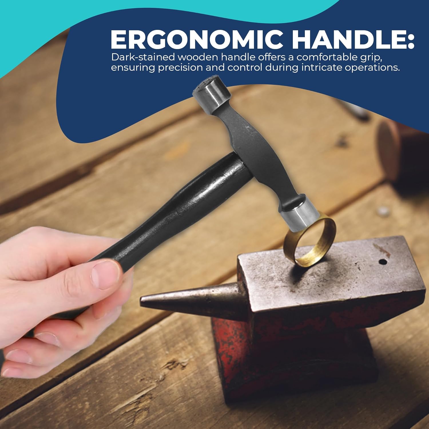 Jewelry Making Tool Set of 13 PCS Texture Forming Metal Hammers with Wooden Stand, Forming Hammers tool set, Jewelry Making Supplies of Framing Hammer Set with Wooden Handles jewelers hammer