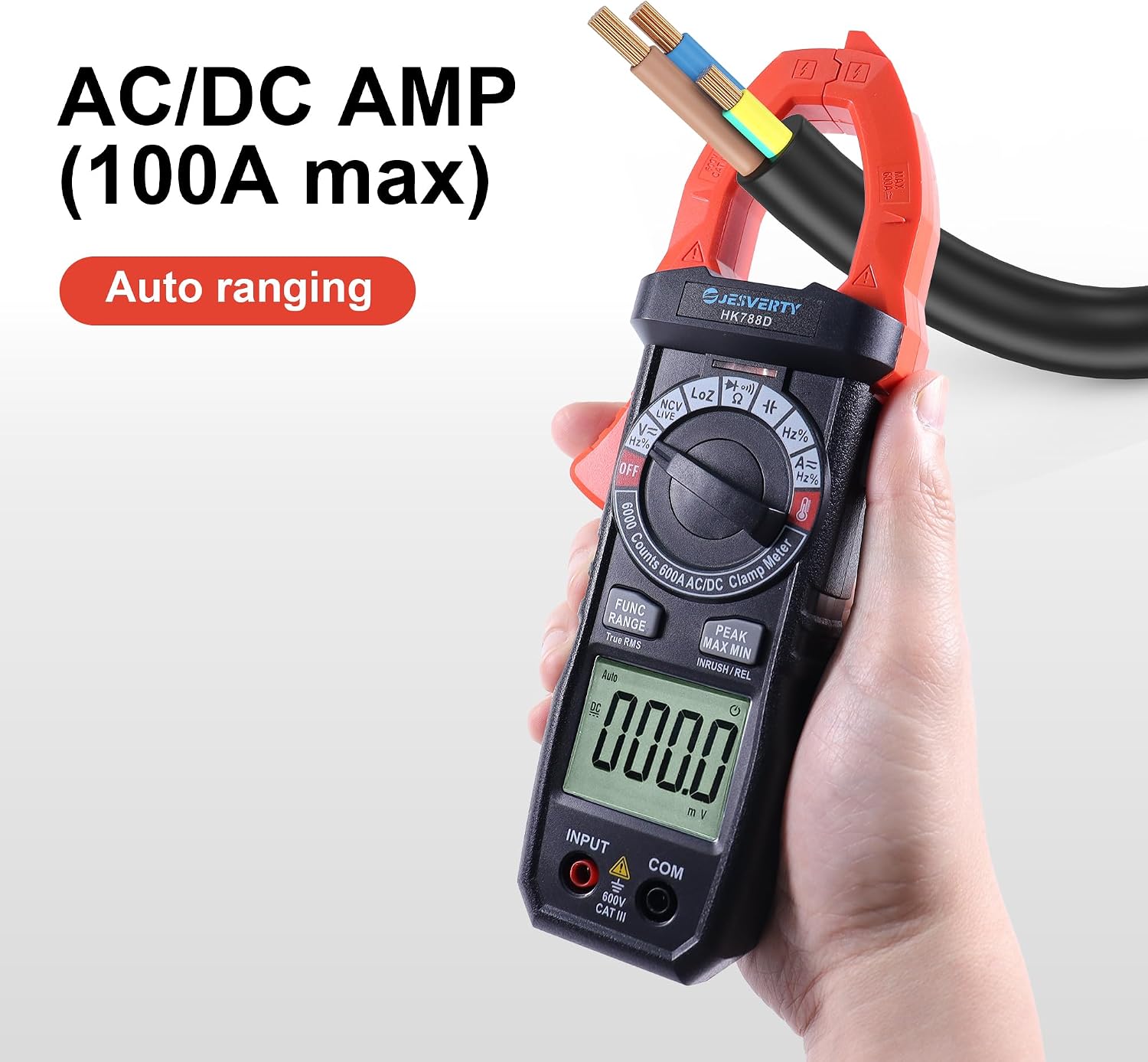 DC Power Supply Variable, 0-15V 0-60A 900W& Digital Clamp Meter, 6000 Counts Multimeter