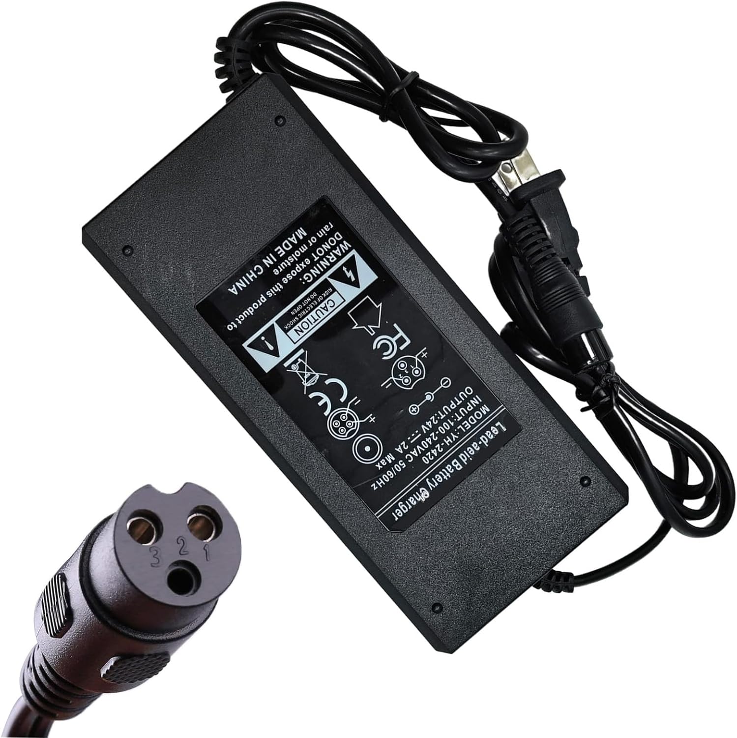 24V2A MX350 MX400 Dirt Bike Charger for Razor E100 E125 E150 E175 E200 E200S E300 E300S E500 PR200 E225S E325S, Pocket Mod, Sports Mod, and Dirt Quad, Ground Force, Mini Chopper for W13112099014