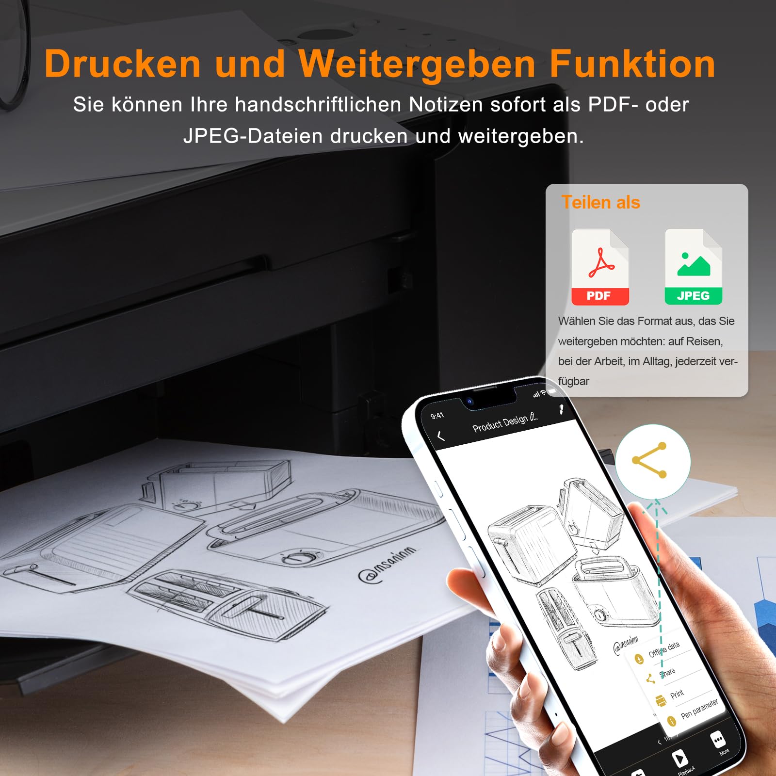 Yuan Smart Writing Set, Digitales Notizbuch + Smart Pen Bluetooth-Notizbuch | Smart Notebook Echtzeit‑Sync. Digitalisiert handschriftliche Notizen elektronischer Notizblock für Digitale Kunst und Meeting