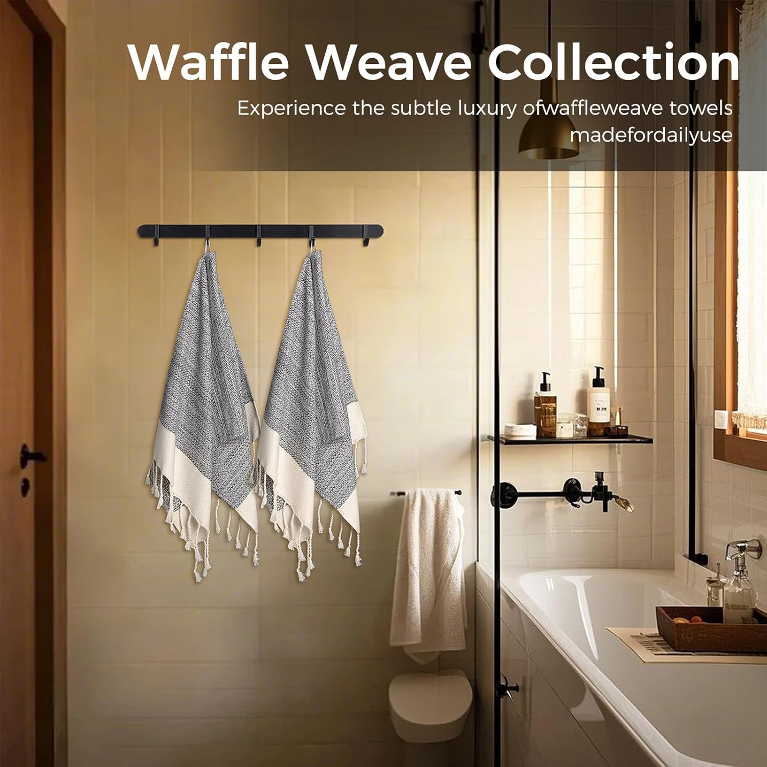 cabanana Hand Towels for Bathroom - 2-Pack,16x40 Inch-100% Cotton,Turkish Bathroom Hand Towels,Super Absorbent & Quick-Dry Soft for Bath, Kitchen, Spa, Face, Hair, Dishcloth (Light Quarry) - Image 5