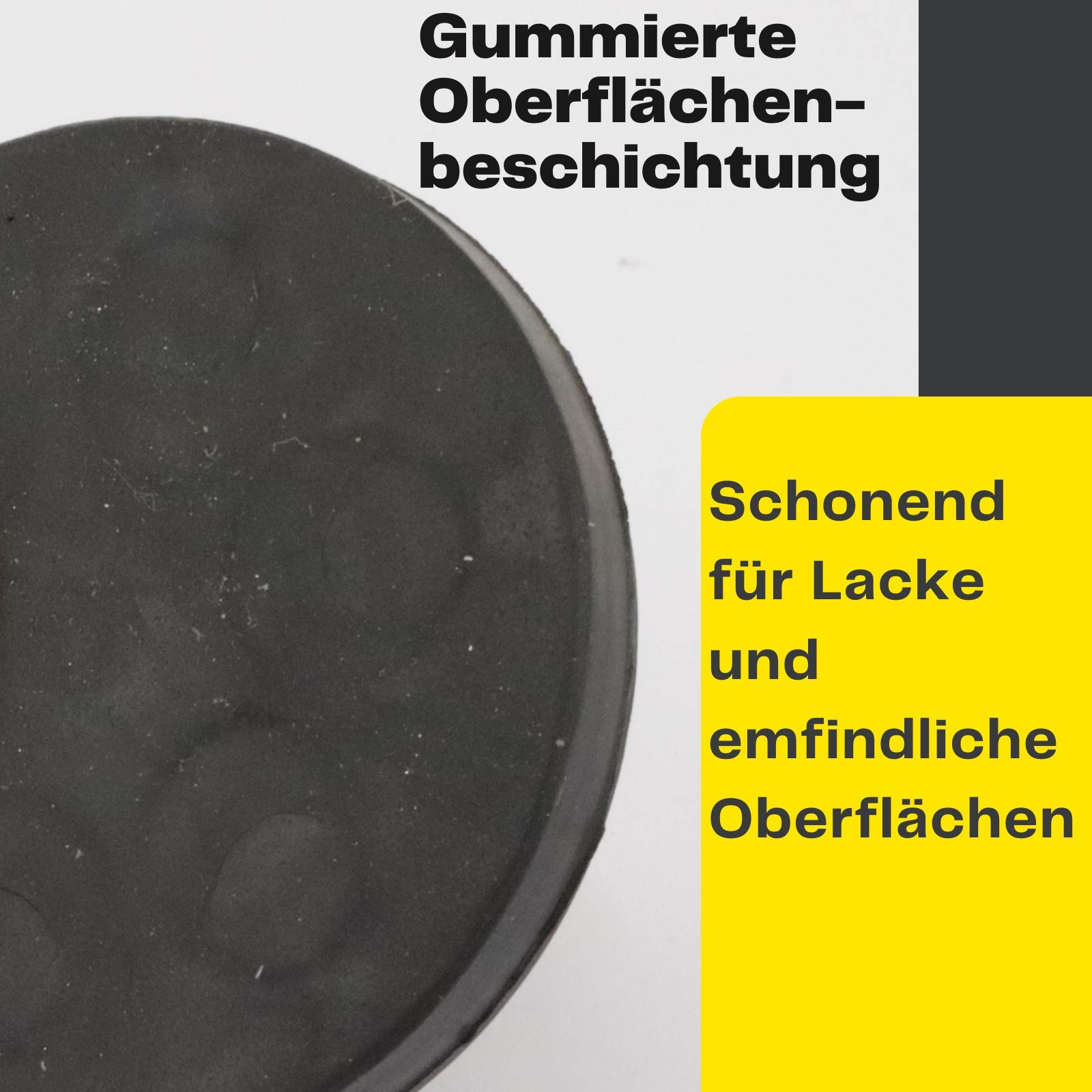 2x Neodym Magnete Gummiert Ø 88mm Mit M8 Außengewinde 55 KG Zugkraft Flachgreifer Magnet Scheibe Topfmagnet Gummi Runde Magnete mit Gewinde für Schrauben Öse oder Haken
