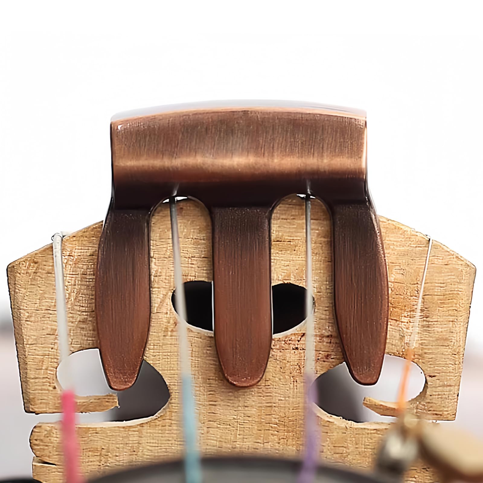 Musiin Violin Practice Mute for Reducing Volume and Controlling Sound During Practice (Red Copper), Bronze - Image 4