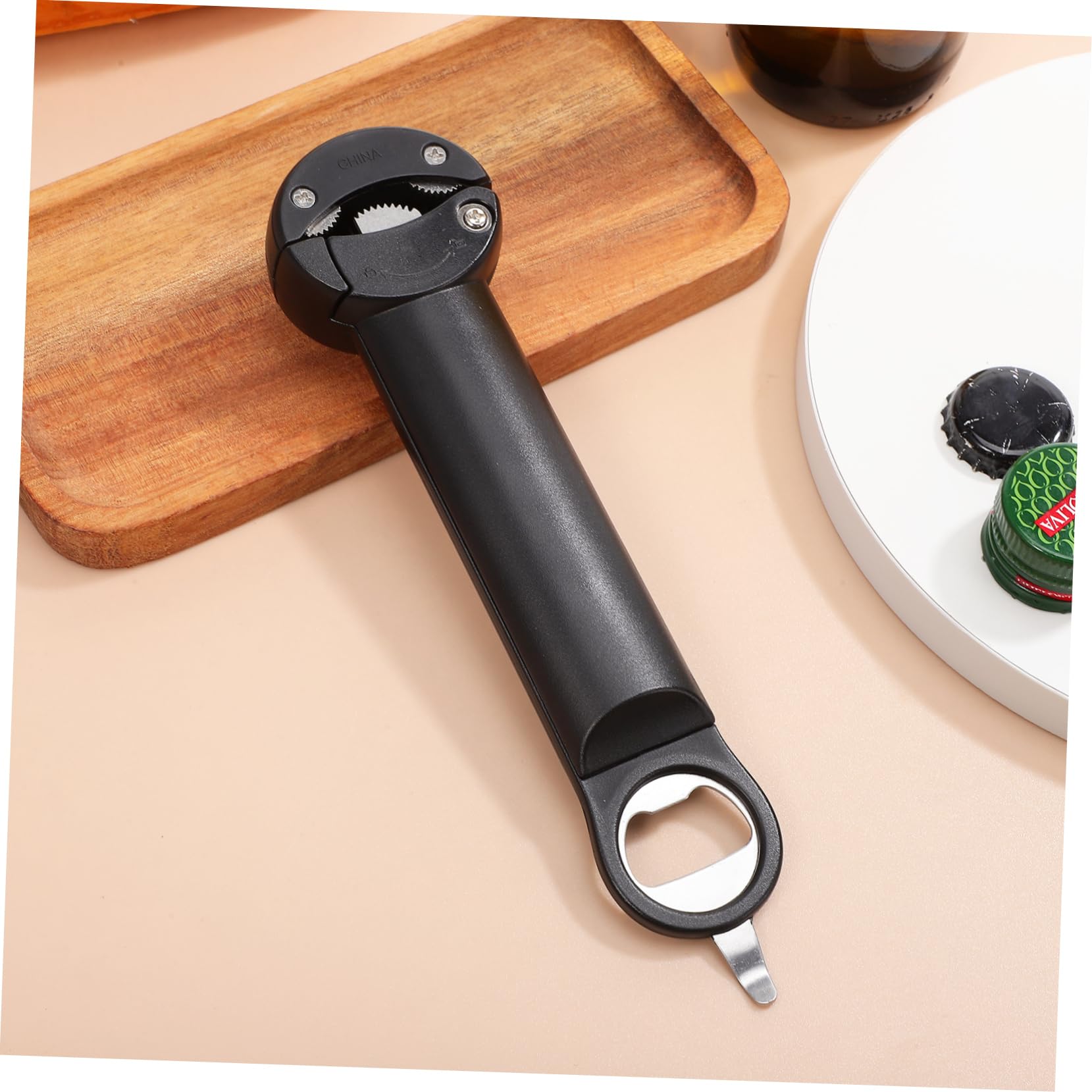ULTECHNOVO 5piezas Abridor De Tarros Retráctil Inoxidable Abrebotellas Multifuncional Para Cocina Diseño y Antideslizante Para Botellas y Latas