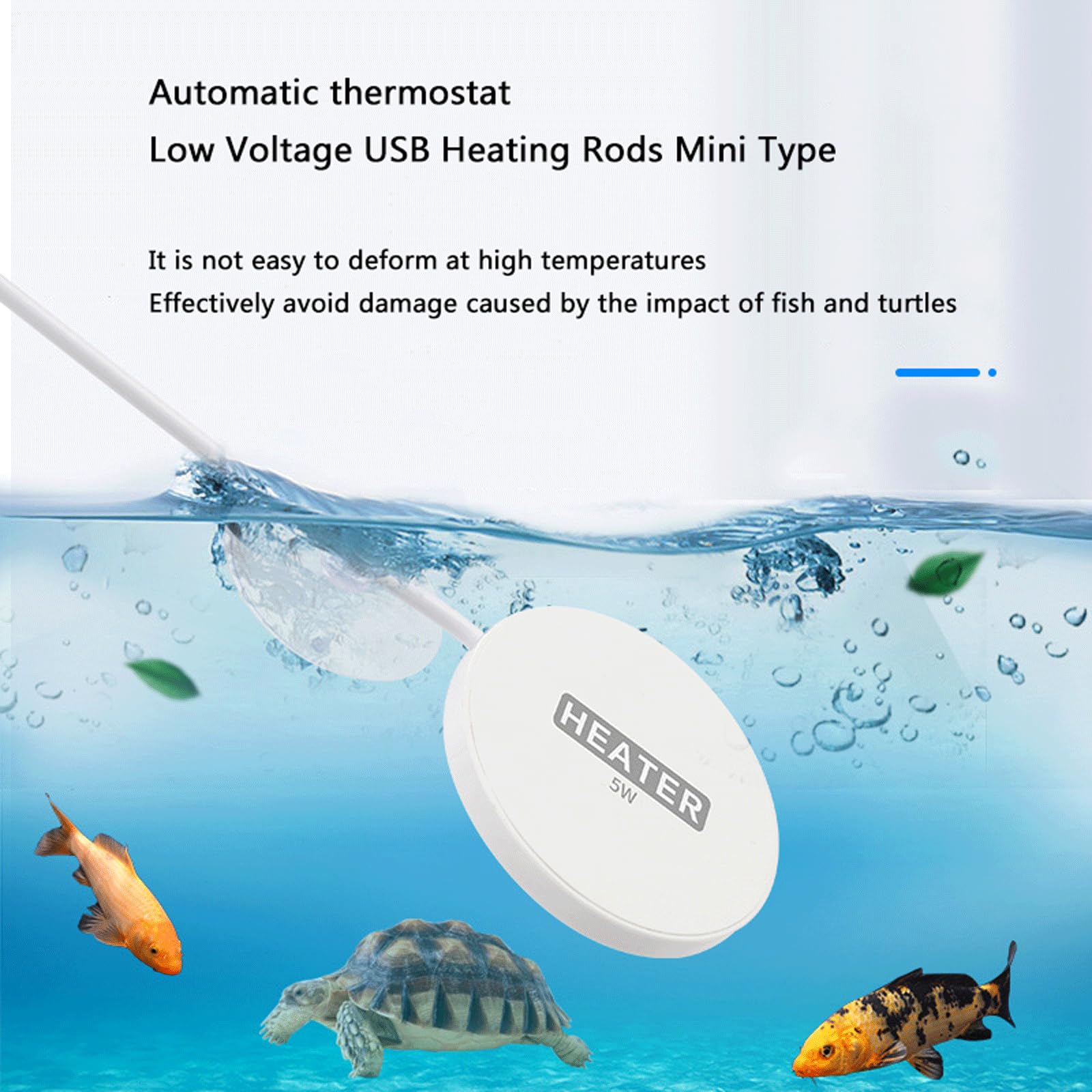 USB Fish Tank Asta di Riscaldamento Termostato Bassa Pressione Mini Riscaldatore Tavolo Piccola Asta di Riscaldamento,10W