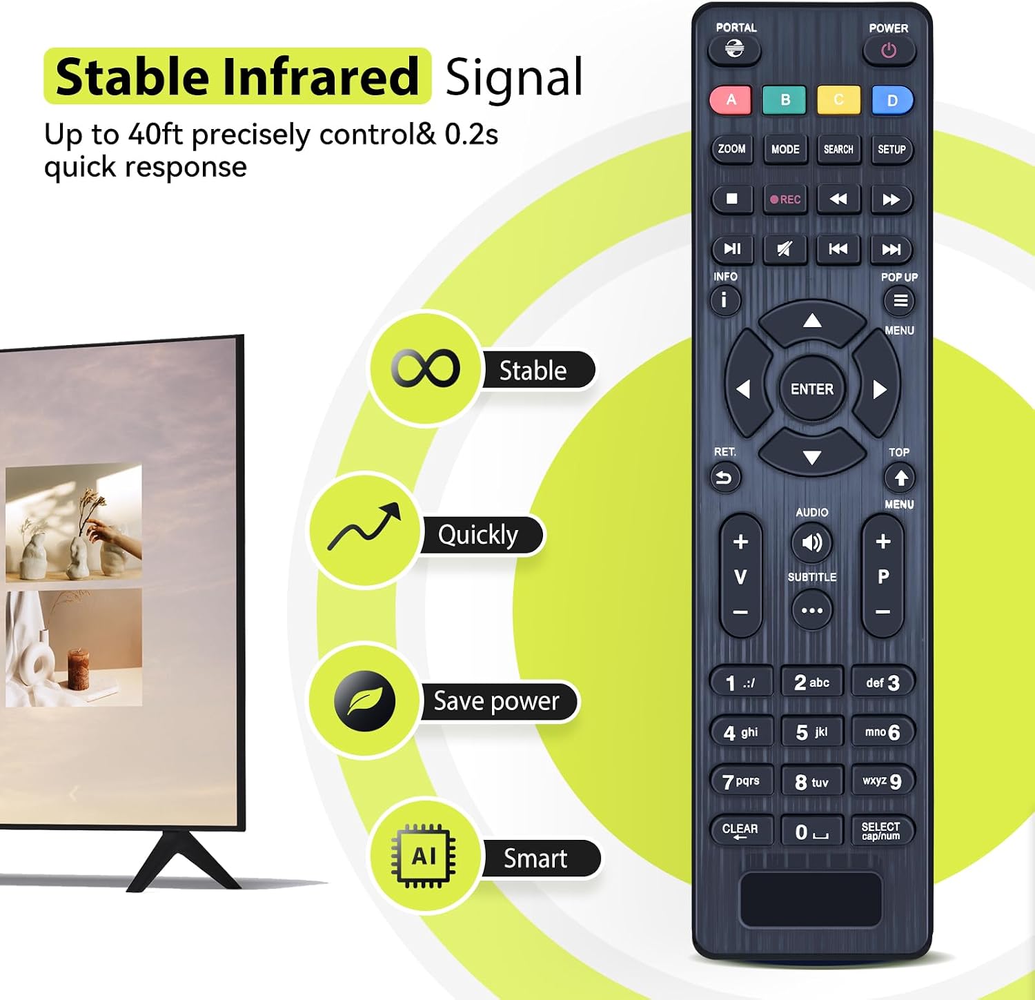Replacement Remote Control fits Dune HD Classic Slim Boxes 53D Lite, TV-101, TV-102, TV-301, TV-303, for Polsky/Polska/Polbox/Polzon/Kartina TV image 3