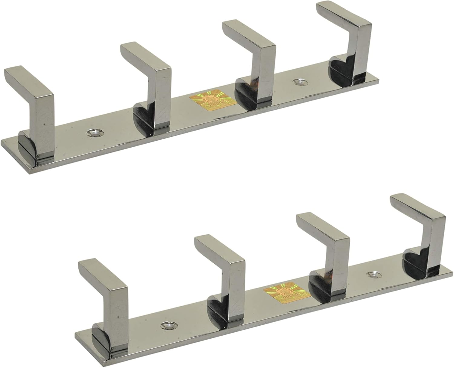 JaipurCrafts WebelKart Classic Glossy- 5 Pin Bathroom Cloth Hooks Hanger Door Wall Robe Hooks Rail for Hanging Keys,Clothes,Towel Steel Hook (Pack of 2)