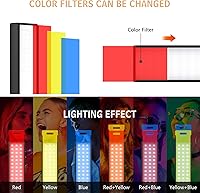 Vista 3 de Paquete de 2 varitas de luz LED para video, Obeamiu kit de varita de iluminación LED de fotografía de 5600K con soporte de trípode de 63