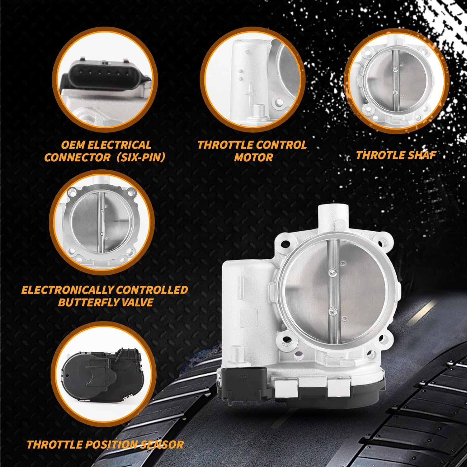 Electronic Throttle Body Assembly Fit for Chrysler Dodge Jeep Ram 200 300 Pacifica Town Country Charger Avenger Challenger Durango Grand Cherokee Wrangler 1500, Replace Part # S20203 5184349AB