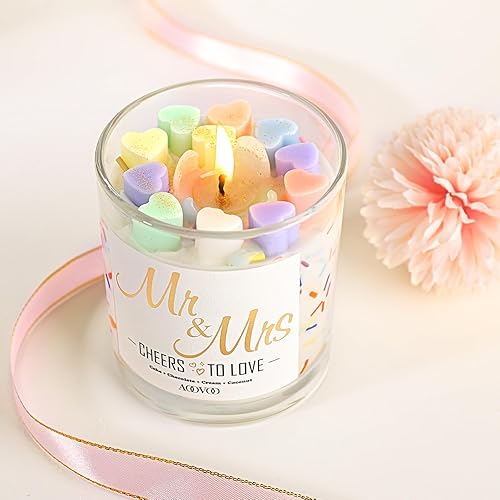 Miniatura 3 de AOOVOO Regalos de compromiso de boda para parejas 2024  Regalos de velas Mr and Mrs para recién casados, regalos personalizados para despedida de