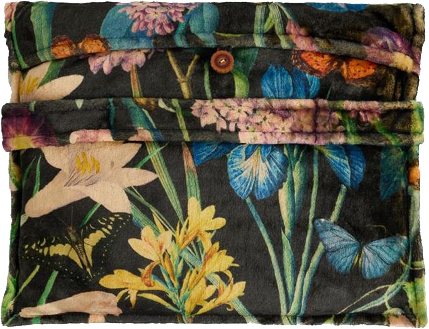 Johnny Was Monarch Cozy Travel Blanket Reversible Floral Lounge Black Green New