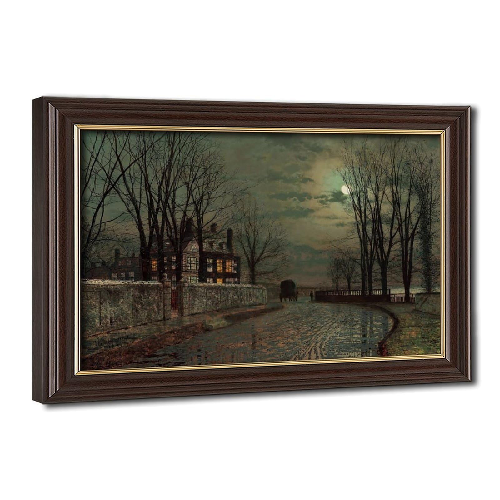 Impression sur toile Moonlight John Atkinson Grimshaw cadre 20x30cm - 8