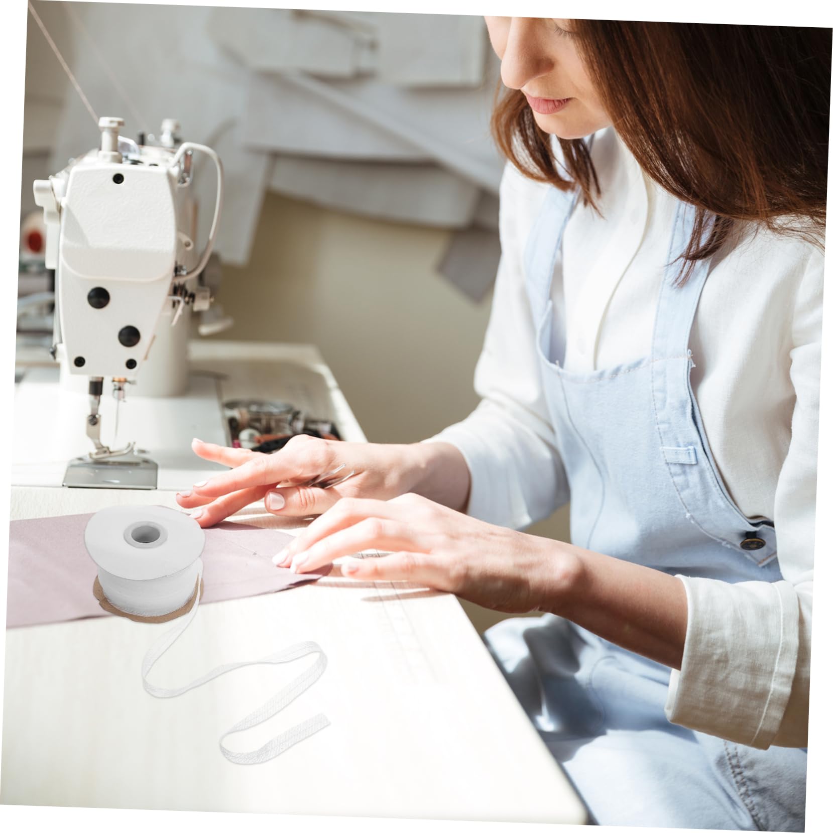 SEWACC Non-Woven Fusible Interlining Bias Tape 1/2'' Wide 60 Yards Fabric Interfacing for Clothing Stretch Lining Strip DIY Sewing Supplies