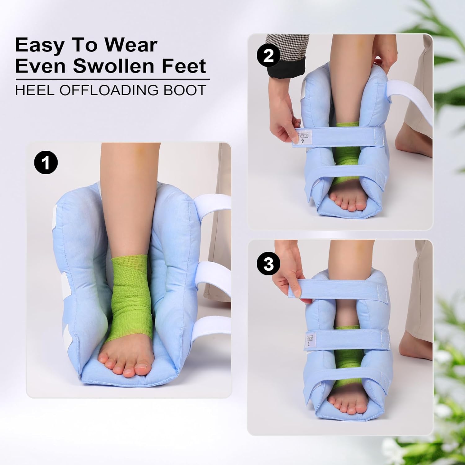 Adjustable Heel Protector Cushion for Elderly Bedridden, Pressure Relief Heel Boot for Bedsore Prevention, Foot Support Pillow for Surgery Recovery, Heel Pressure & Deep Tissue Injury Healing Therapy