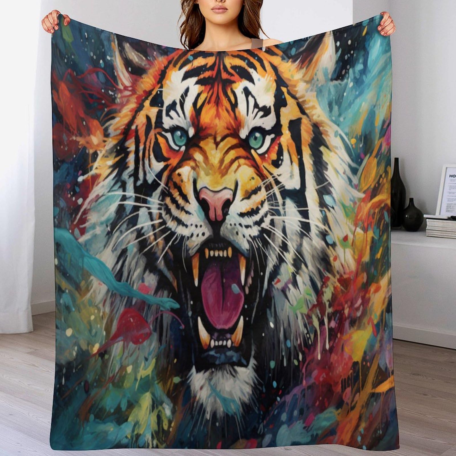 Couverture de lit flannel tigre pour éliminer les plis et le froid