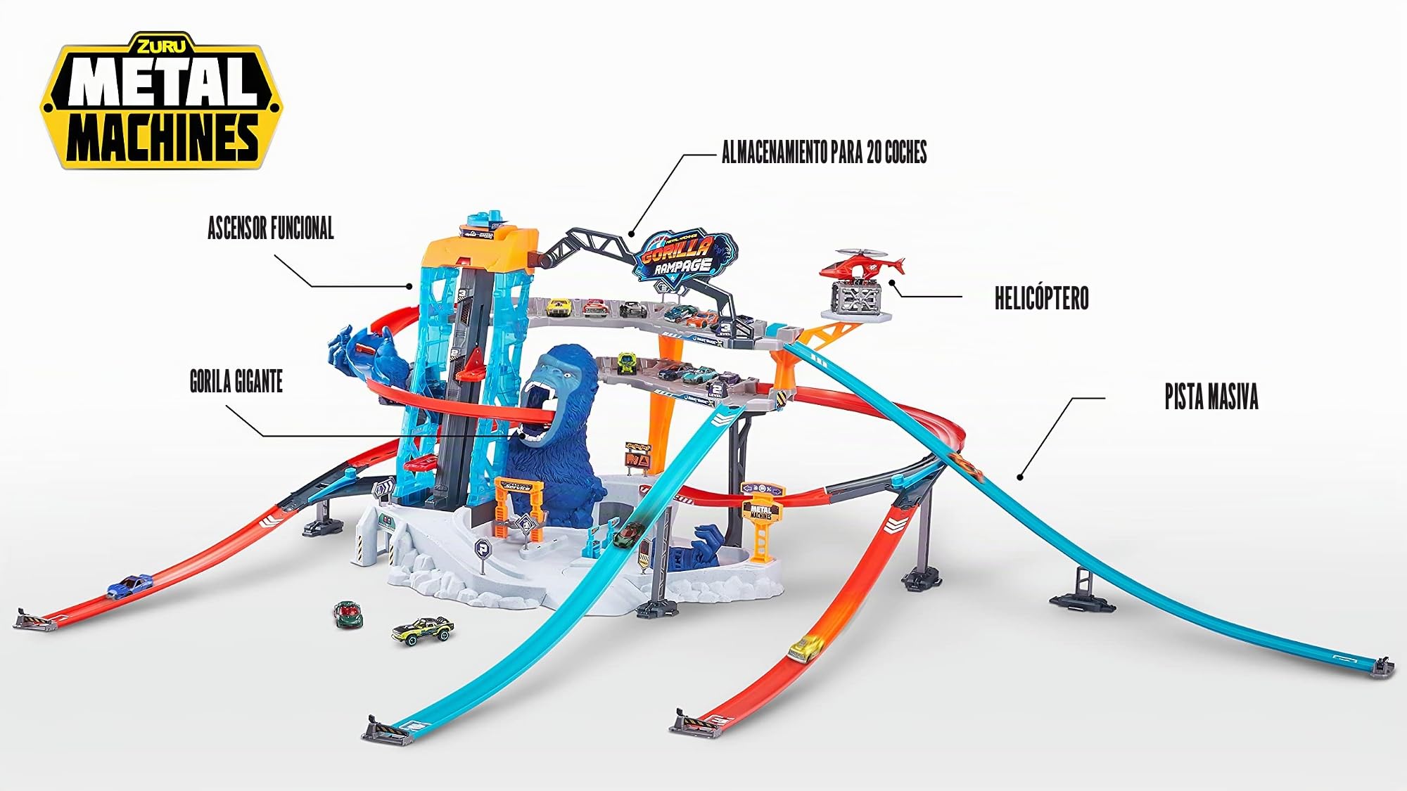 METAL MACHINES 6726 Gorilla Rampage Garage Playset