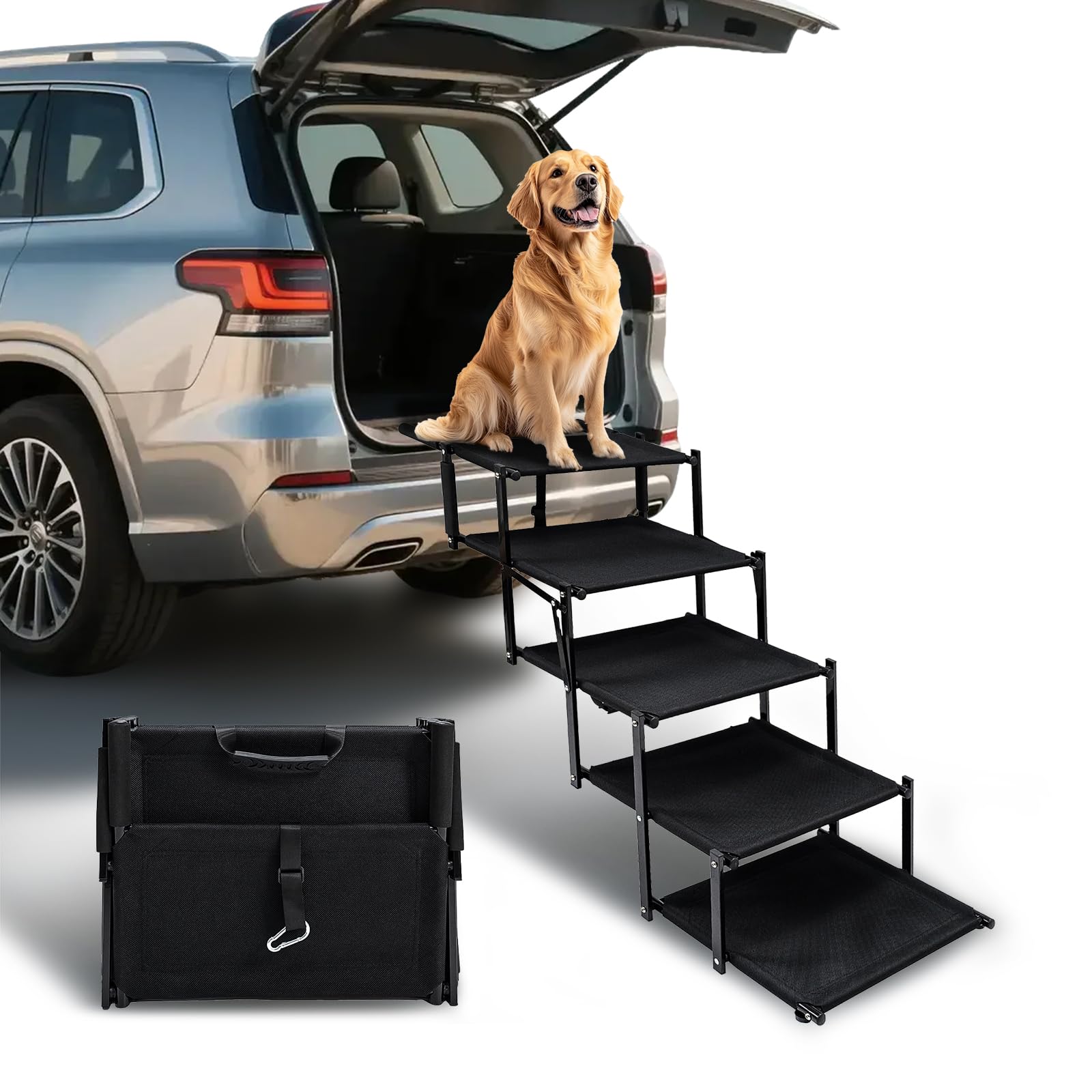 Scaletta pieghevole per cani e animali domestici, portatile, per cani grandi, vecchi e feriti, rampa per auto, SUV