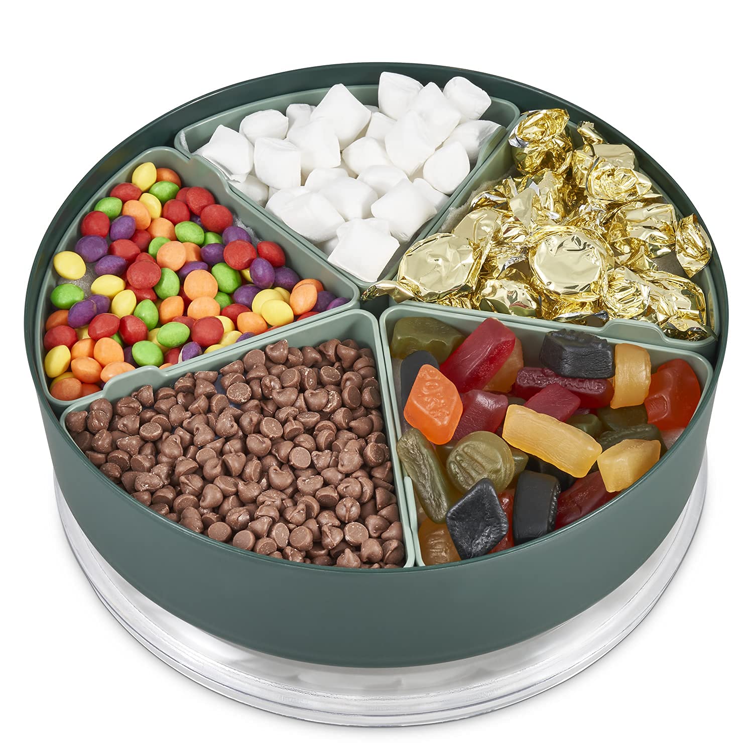Divided Serving Tray with lid Veggie Tray with lid. Candy, nut and
