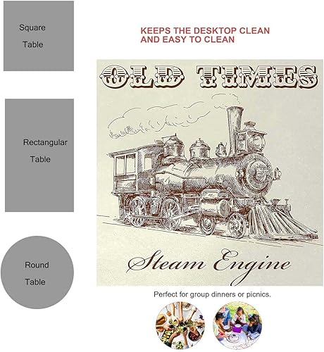 Vista 44 de Mantel Floral Redondo para Mesa De 4 Sillas Picnic Mantel A Prueba De Aceite 30 X 30 Pulgadas