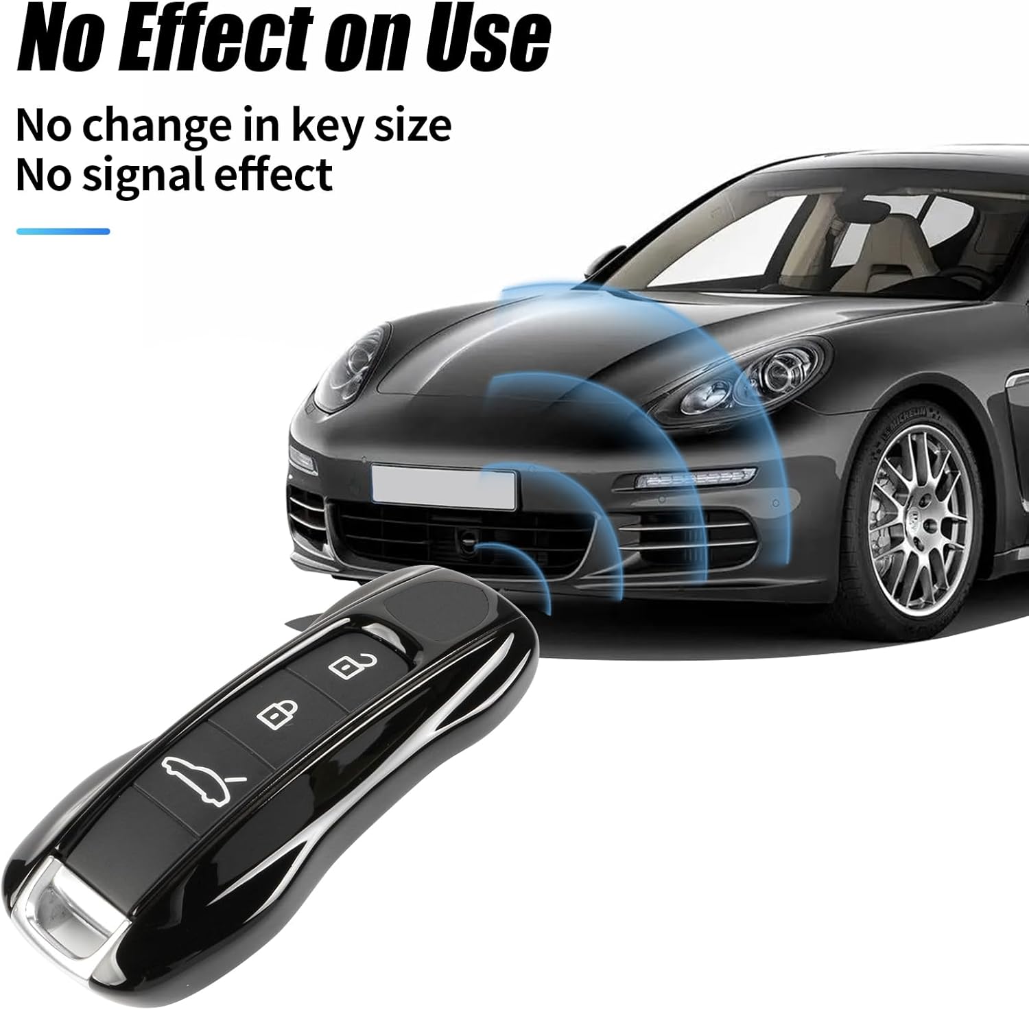 Piano Black Key Fob Cover Compatible with Porsche Cayenne 2018-2025 Panamera 2017-2024 911 2019-2023 Taycan 2019-2024 Compatible with Porsche Key Cover - Image 6