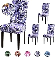 Vista 42 de Juego de 6 fundas elásticas para sillas de comedor, extraíbles y lavables, para sillas de comedor, hotel, ceremonia