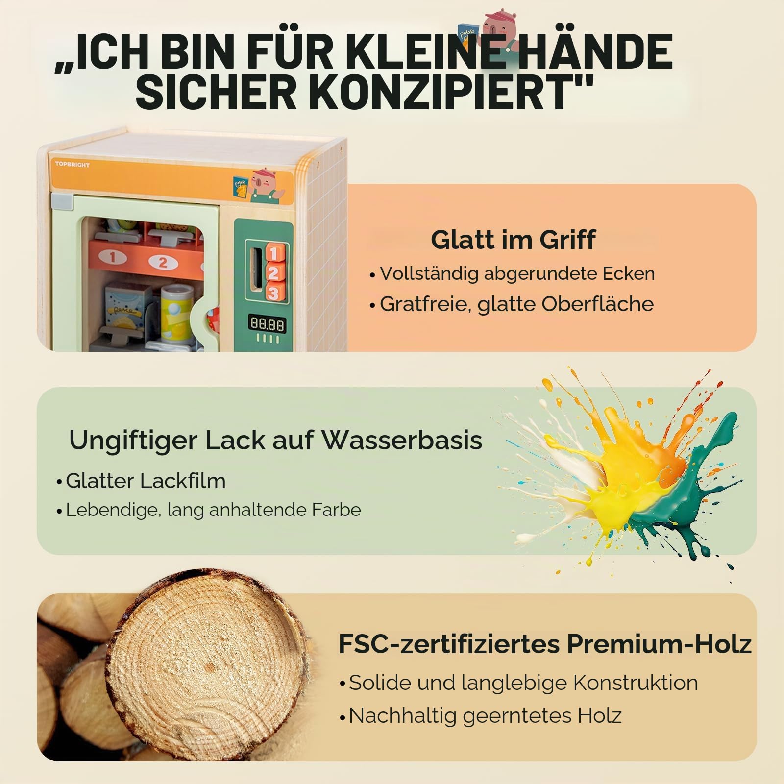 TOP BRIGHT Verkaufsautomat ab 3 Jahre, Spielautomat Kinder Küchenset
