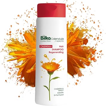 Hair Shampoo with Calendula & Keratin - Strengthening Care Shampoo for Strong, Hydrated Hair and Healthy Scalp - with Calendula Extract, Keratin & Panthenol, 400 ml