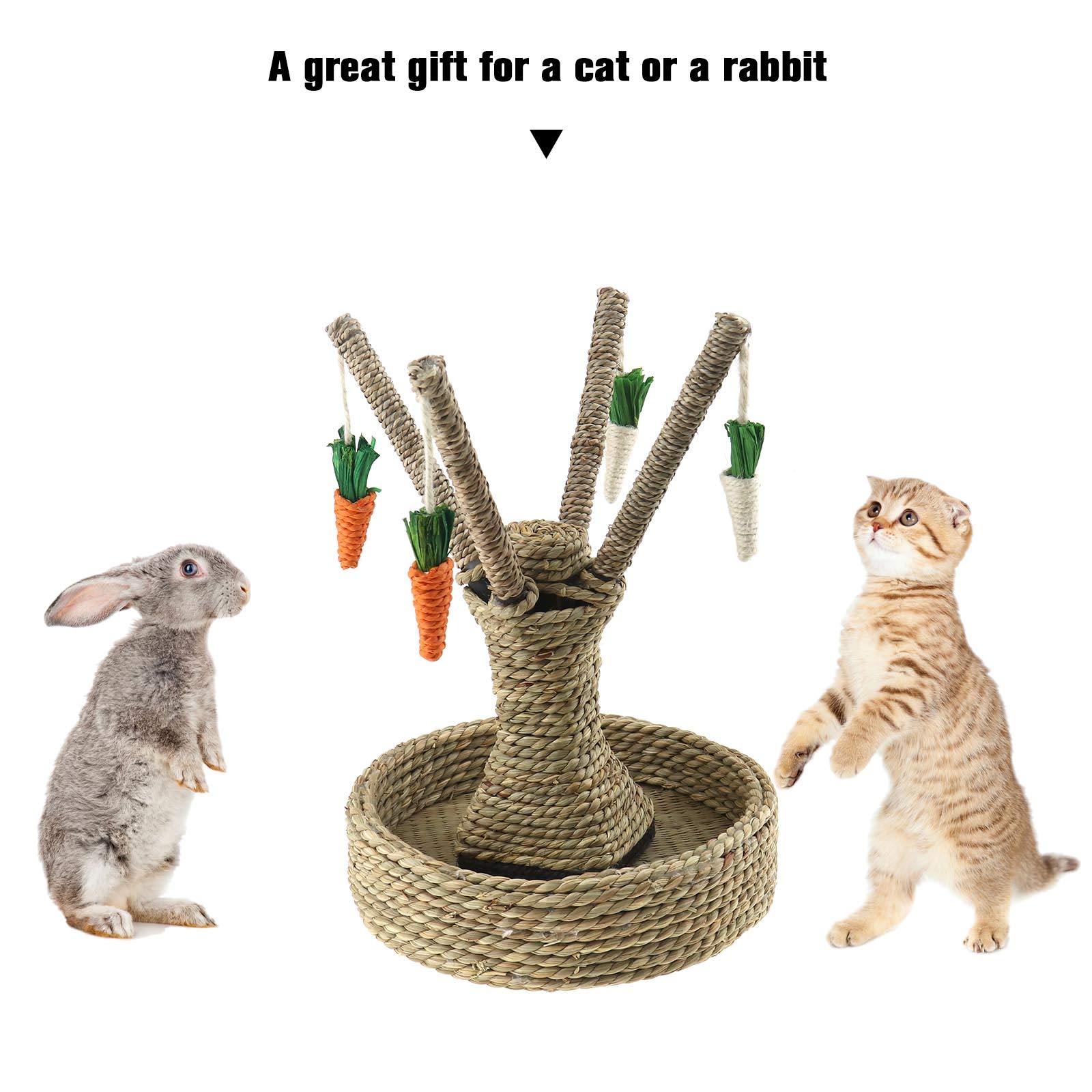 Image secondaire de Jouet d'Exercice en Chanvre pour Lapins et Chats - Arbre à Gratter