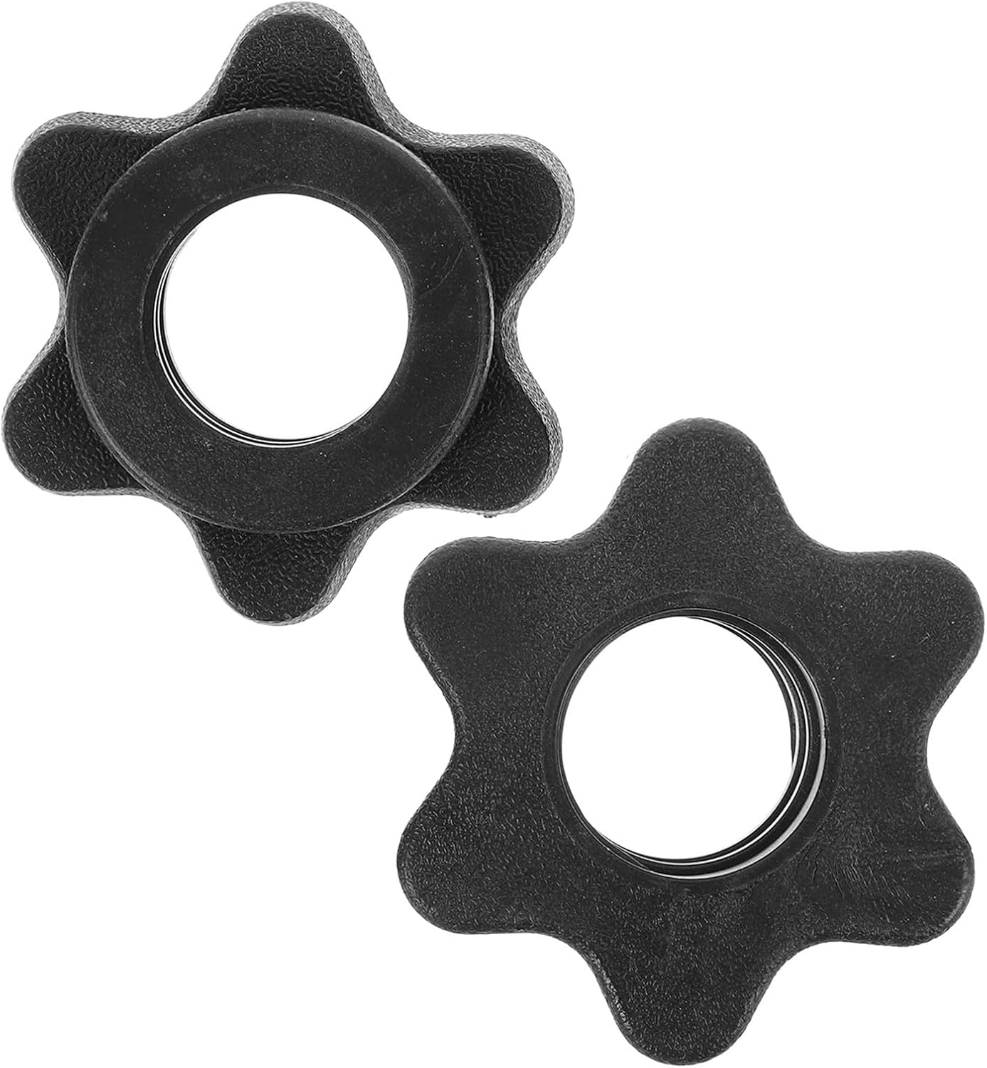 SHINEOFI 2pcs Black Plastic Barbell Clamps Lightweight Barbell Collars for Weightlifting Bar with 1 Inch Diameter Clips Suitable for Gym Workout and Strength Training
