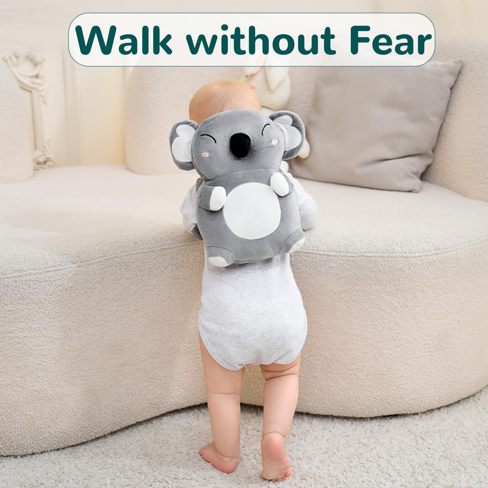 Baby Head Protector Backpack for Falling Crawling and Walking Toddler Essentials Harness Infant Koala Toys Helmets Baby Christmas Gifts Essentials Must Have Stuff Items for 0.5-2 Years