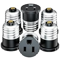 Vista 11 de Paquete de 2, adaptador de enchufe de luz a enchufe, convertir el enchufe de la bombilla en adaptador de salida (blanco)