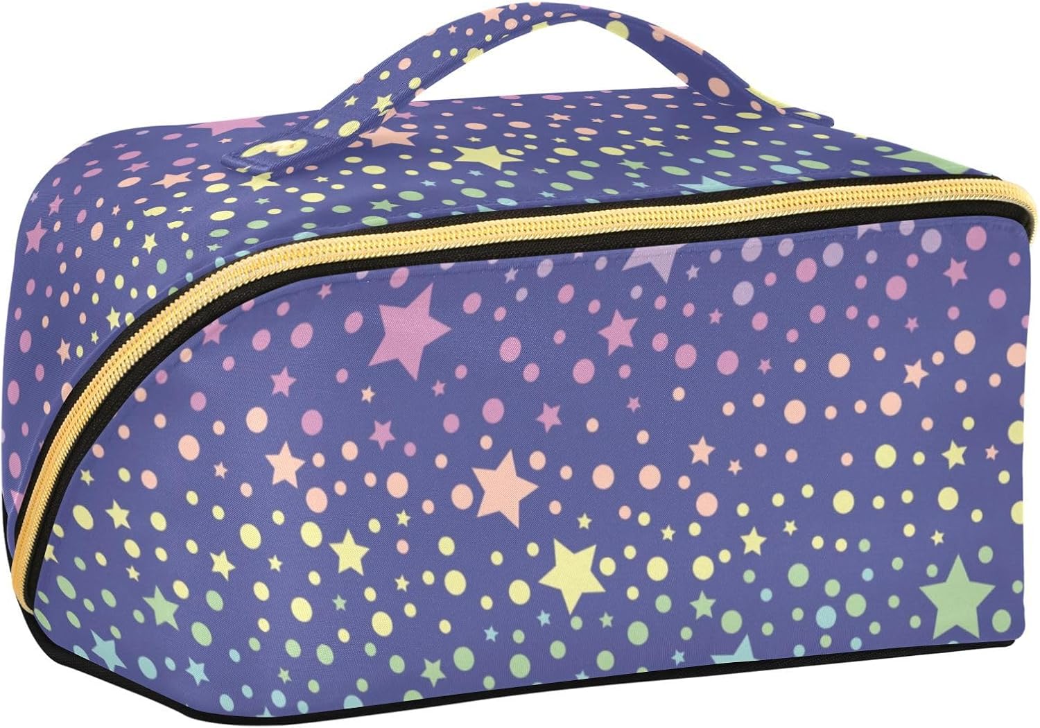 Makeup Bag Organizer Colorful Stars Blue Travel Toiletry Bag