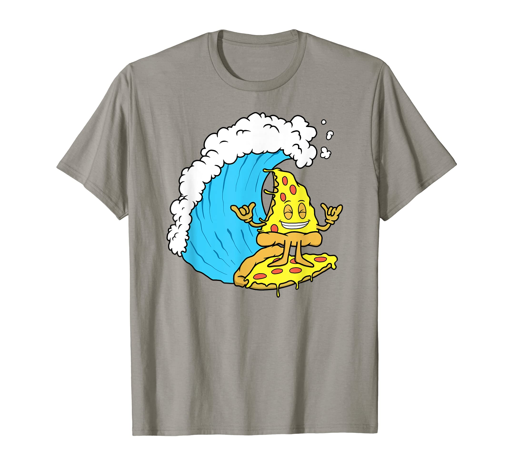 Pizza Surf CoPizza Surfing Cheese Slice Surfer Wave Riding Funny Peperoni T-Shirt