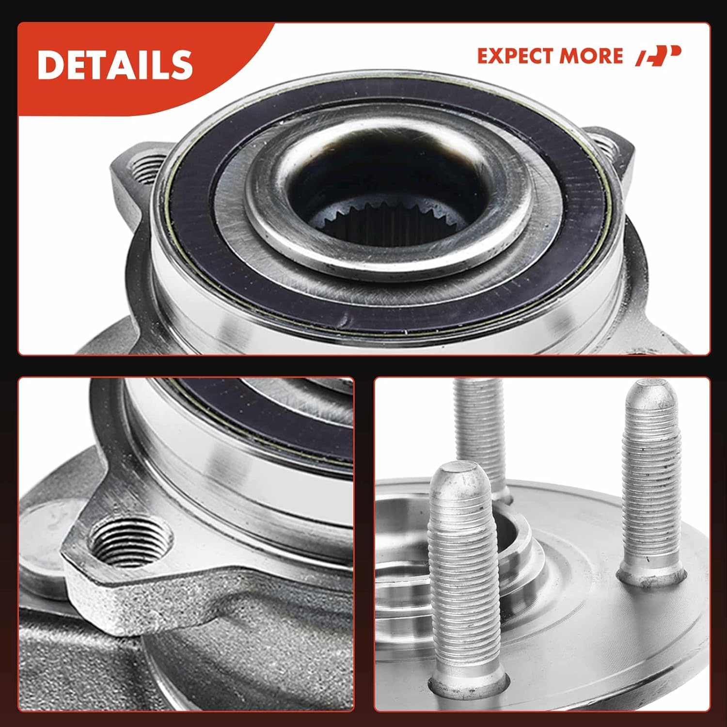 A-Premium 2 x Rear Wheel Bearing and Hub Assembly with 5-Lug Compatible with Tesla Model S 2012-2019, Model X 2016-2019