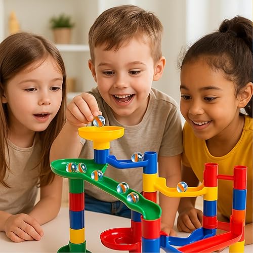 Miniatura 9 de Poplay - 50 hermosas canicas de jugador para juegos de canicas, varios colores (1 silbato gratis)