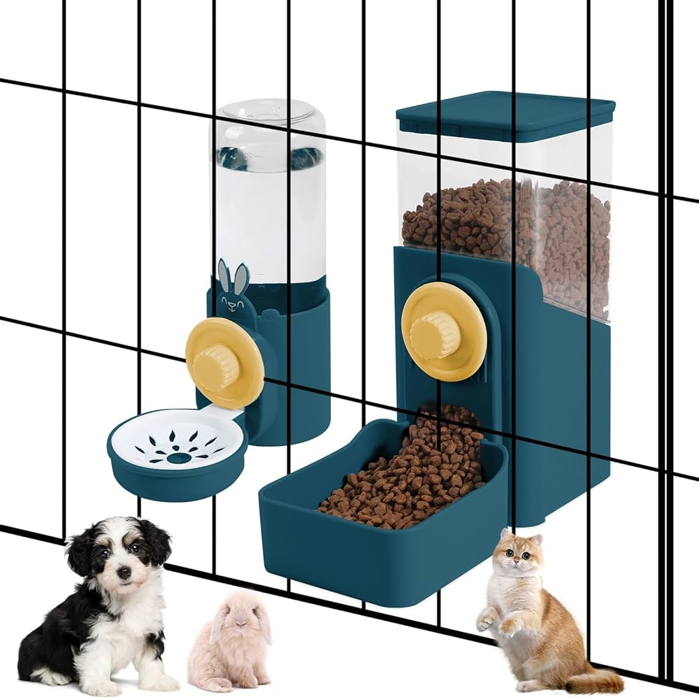 Guinea Pig Food Bowl Hanging Automatic Food Water Dispenser Rabbits Gravity Small Rabbit Feeders For Cages