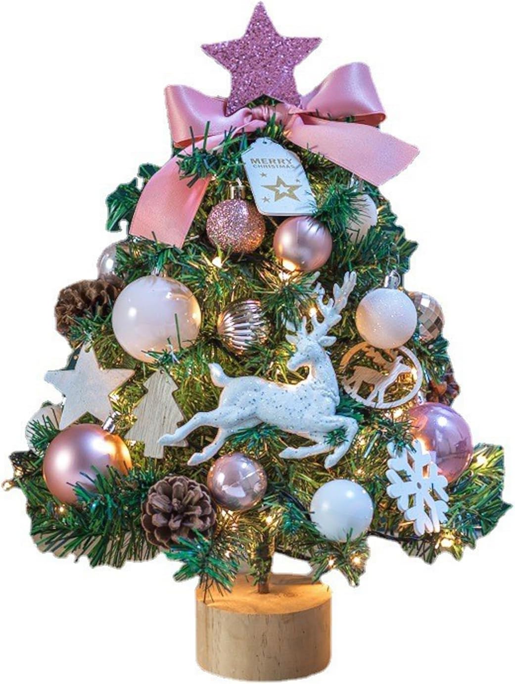 MINGZHE Artificial Christmas Tree, Ornaments Christmas Decorations Desktop Mini Tree Christmas Tree for Indoor Outdoor Home Holiday Party Decoration(17.7inch)