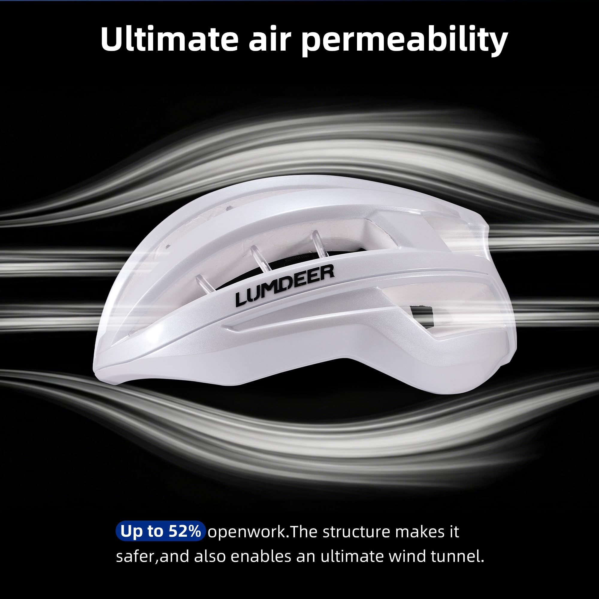 LUMDEER Kask rowerowy wyścigowy dla dorosłych, kask aerodynamiczny do rowerów szosowych z optymalną wentylacją, podszewka jonowa + amortyzacja, klamra magnetyczna, kask aerodynamiczny