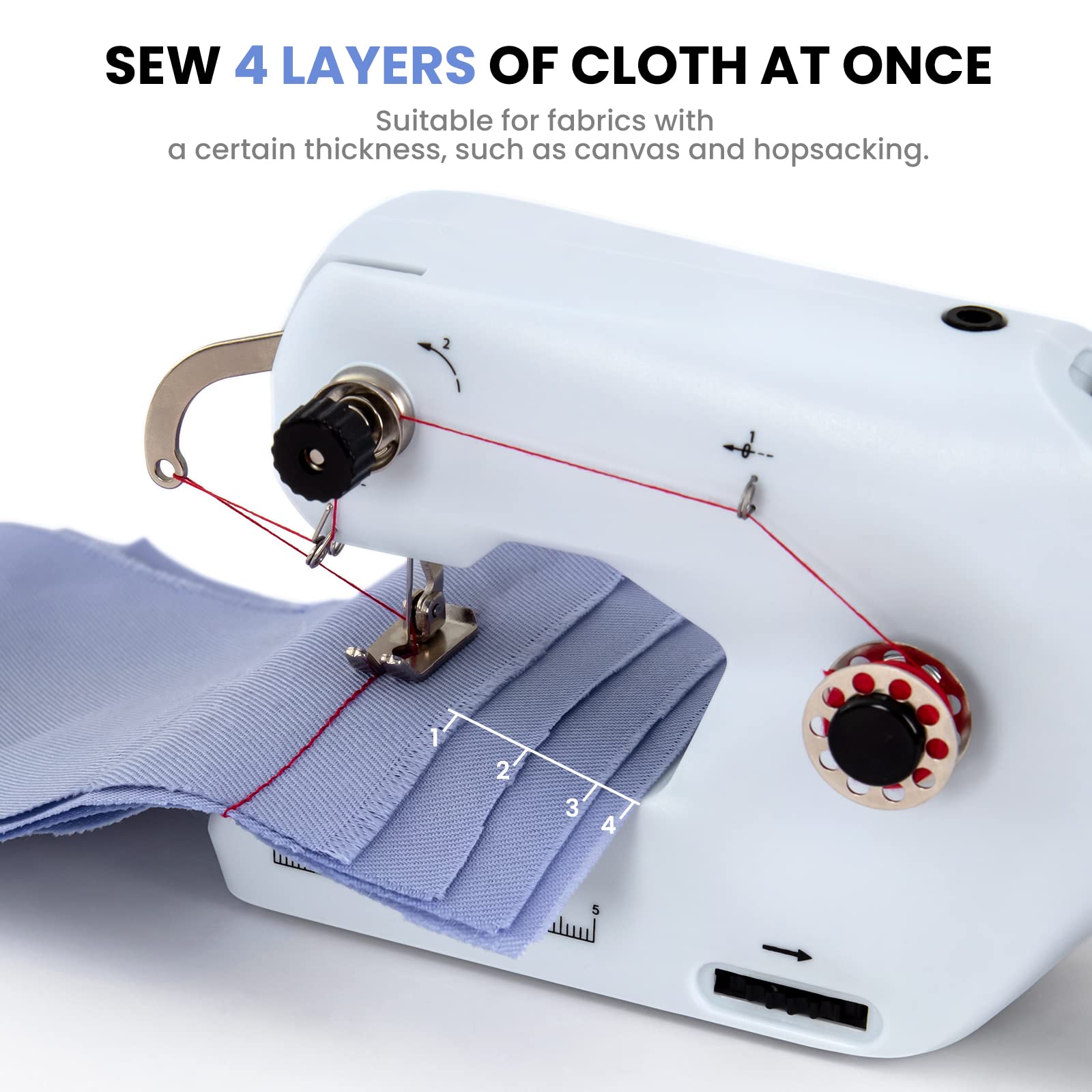 Mini Macchina Da Cucire A Mano Elettrica Portatile - Per Riparazioni Veloci Su Vestiti, Tende, Jeans E Progetti Fai Da Te