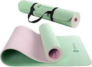 TASHIDROLMA Yoga Mat Non-Slip Gymnastics Mat with Carry Strap, Sports Mat for Gym, Home, Travel, 183 x 61 cm