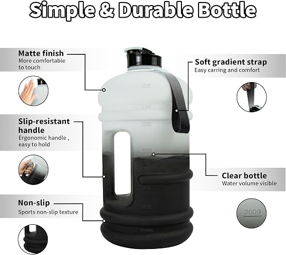 TOOFEEL 1 Gallon Water Bottle Bundle with 28 oz Shaker Bottle