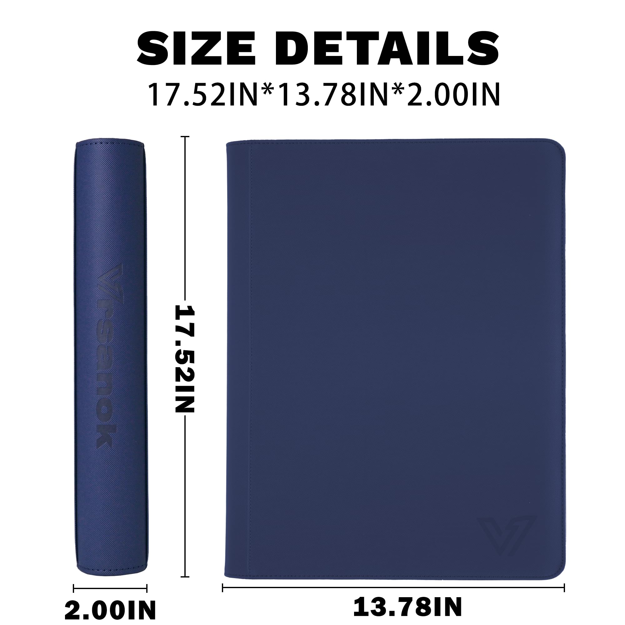 Classeur de cartes à collectionner à 16 pochettes – Peut contenir 1280 cartes, album de grande capacité 4x4 avec 40 pages double face, couverture en polyuréthane sans anneau avec fermeture