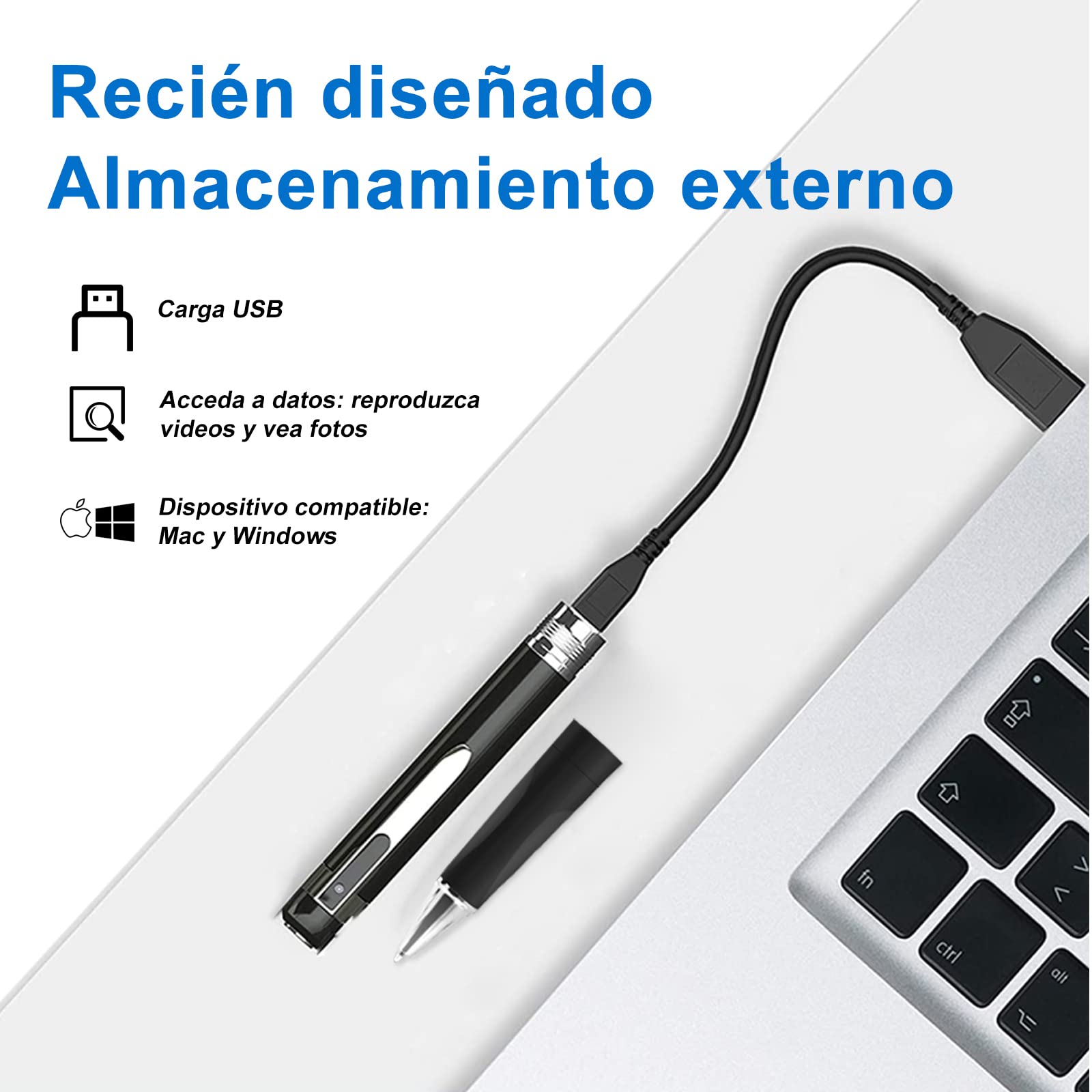 TANGMI Cámaras Espía 32GB Mini Cámara Oculta 1080P Bolígrafo Espía de Video con Detección de Movimiento para Reuniones de Negocios