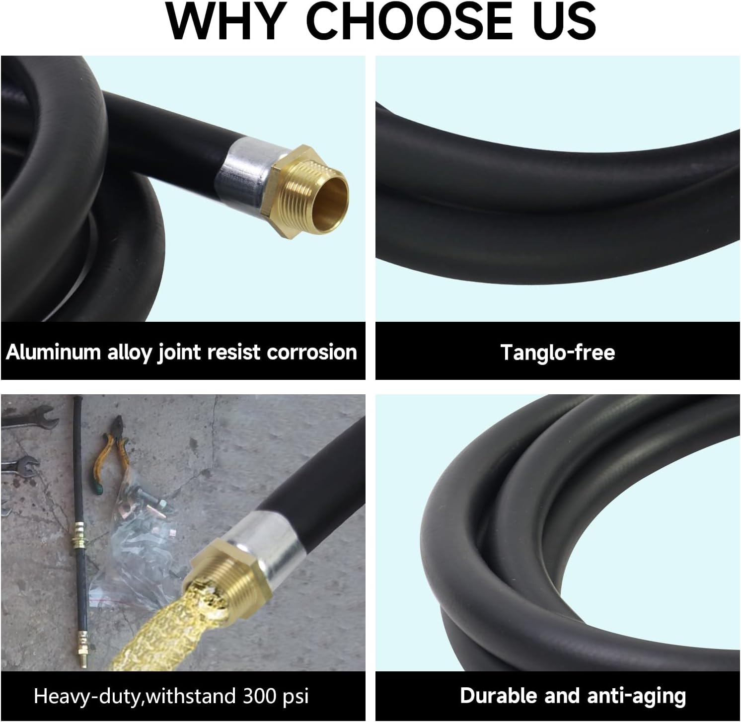 3/4 inch NPT Fuel Transfer Hose 14 Feet for Dispensing Gasoline, Biodiesel, Diesel, Kerosene. Fuel Transfer Pump Tank Tube Hose,3/4" NPT Copper Connectors Fittings, 360° Swivel Joint