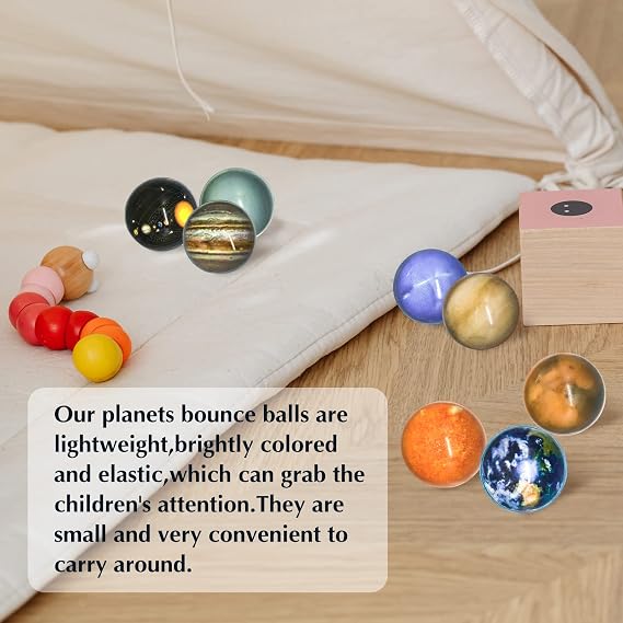 Panxxsen 24Pcs Bouncing Balls, Planets Bouncing Balls, High Bouncing Solar System Rubber Balls for Kids, Party Gifts and Gift Bag Fillers, Birthday Gift, 32mm